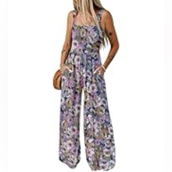 Dokotoo Casual Overalls/Jumpsuit 1-PC Sleeveless Floral Print Boho Romper SZ LG - Picture 6 of 7